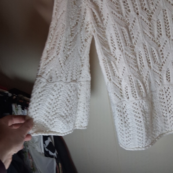 Cato White Open-Knit Cardigan - Picture 3 of 5